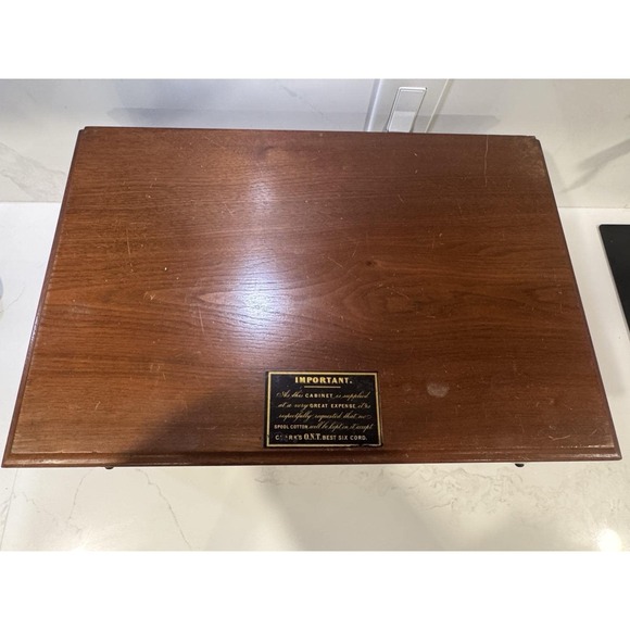 Antique Spool Cabinet Clark's O.N.T 3 Drawers W Label Vintage - Picture 2 of 12